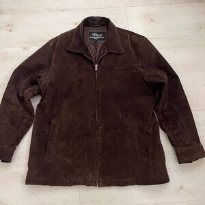 Boston Harbour Leatherwear Men's Dark Brown Suede Jacket Size XL